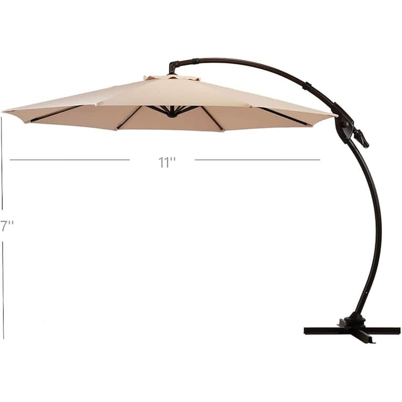 Outdoor Backyard Round Aluminum Cantilever Umbrella