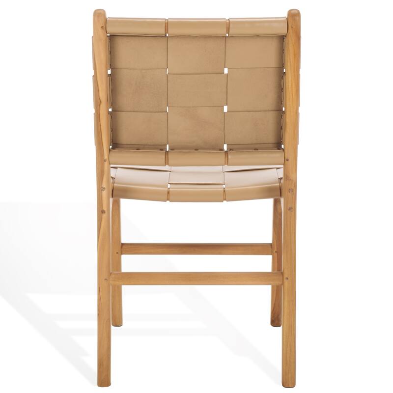 SAFAVIEH Couture Cassaphina Woven Leather Dining Chair - 18"W x 23"D x 34"H