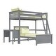 preview thumbnail 18 of 22, Max and Lily L Shaped Twin over Twin Bunk Bed with Desk