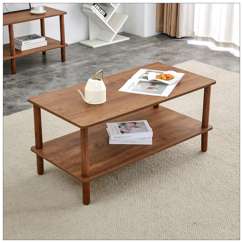 Modern 2-Tier Coffee Table for Living Room
