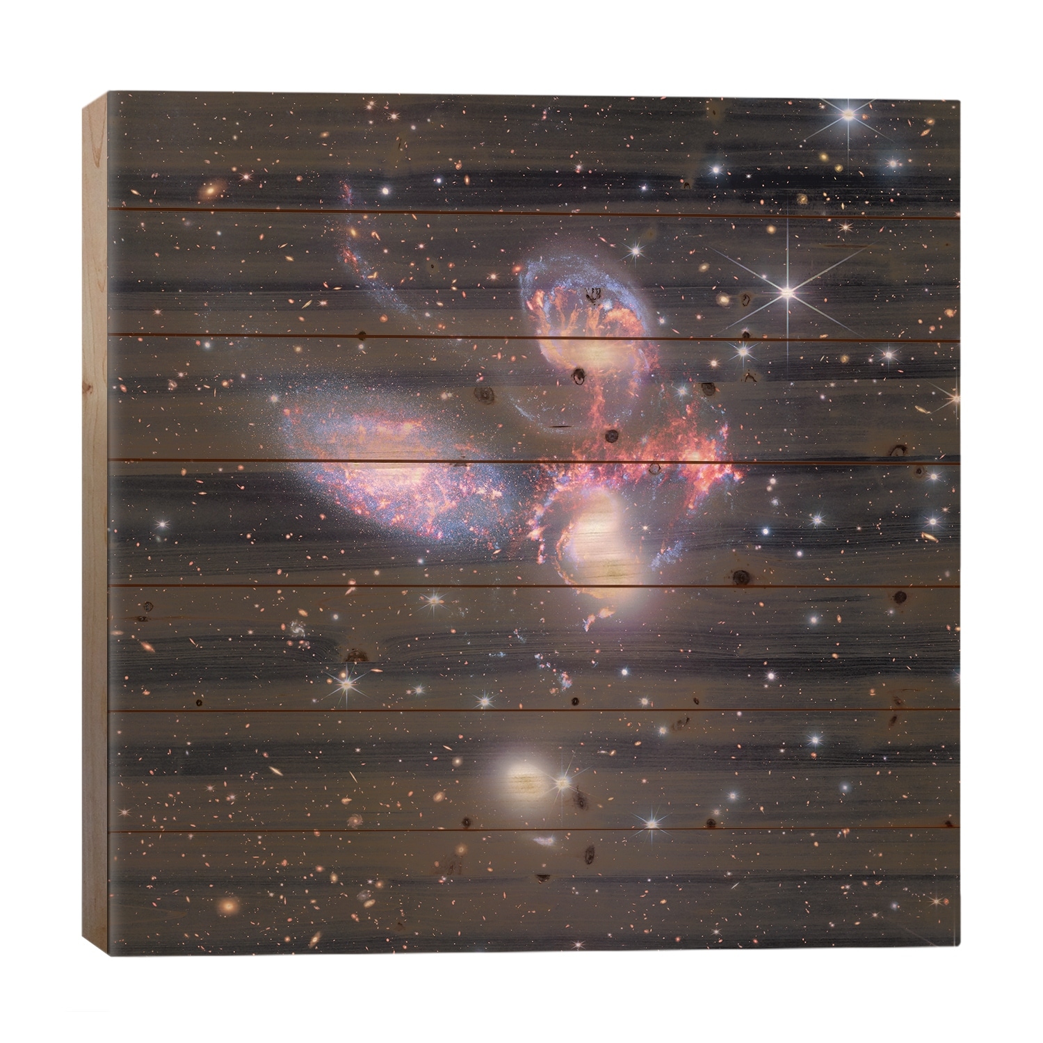 Stephan's Quintet, Compact Galactic Group In Pegasus Print On Wood by Robert Gendler - Multi-Color