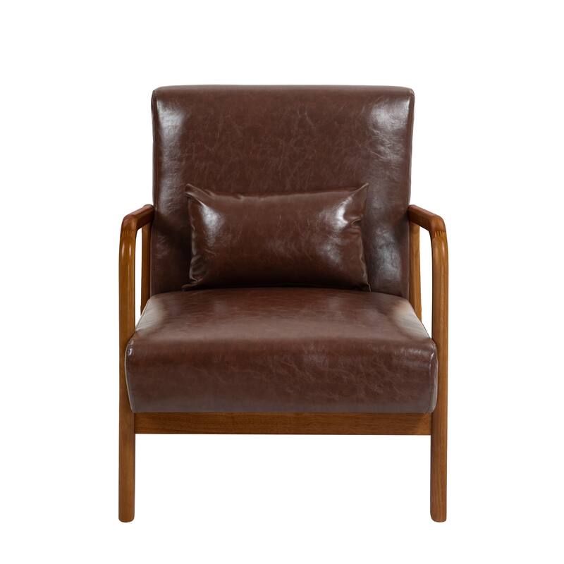 2 Set Mid Century ModernUpholstered Accent Chairs Armchair with Pillow