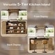 preview thumbnail 3 of 5, 55 Inches Farmhouse Kitchen Island with Storage for Kitchen, Dining Room
