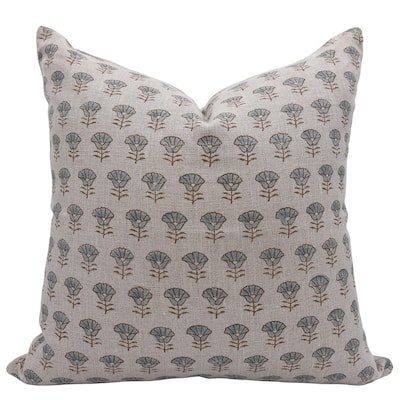 Linen Outdoor Sofa Block print pillow Cover - Kohinoor