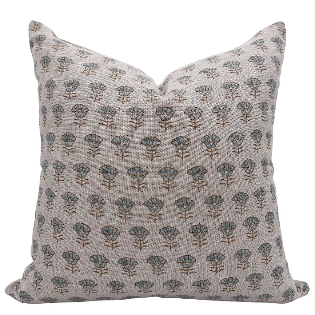 Linen Outdoor Sofa Block print pillow Cover - Kohinoor