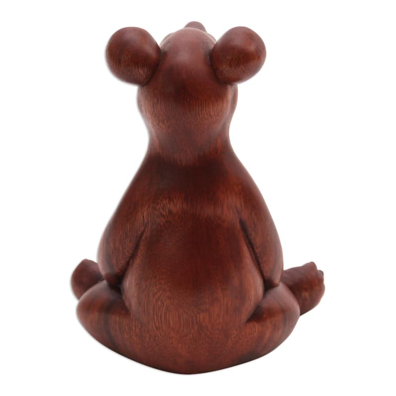 Novica Handmade Honey Bear Wood Sculpture