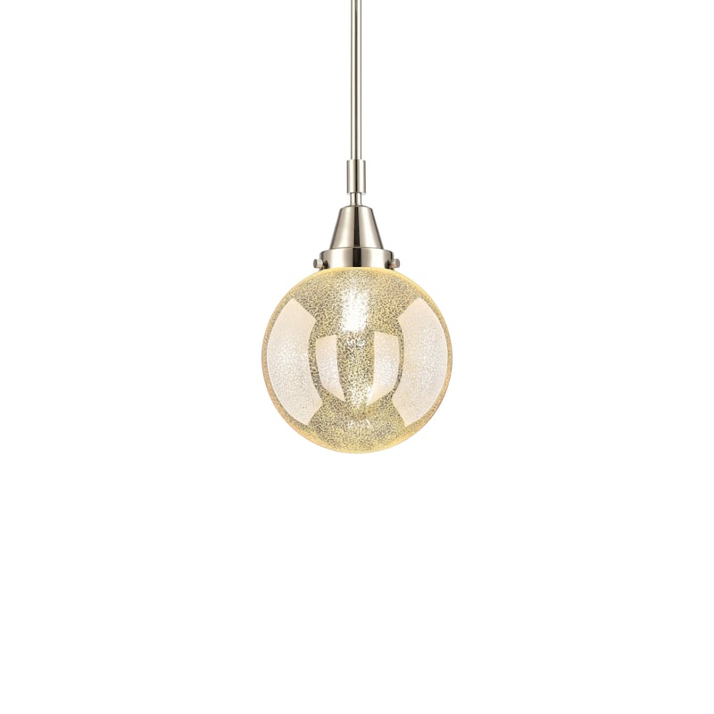 Innovations Lighting 447-1S-13-8 Beacon Pendant Beacon 8" Wide Mini - Polished Nickel / Mercury