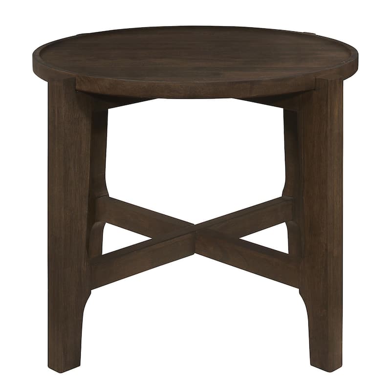 Mavis Dark Brown Round Coffee End Table