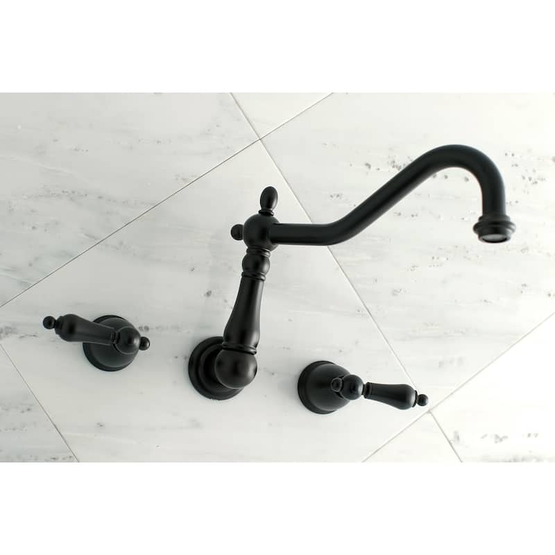 Heritage 3-Hole Wall Mount Roman Tub Faucet in Brushed Nickel