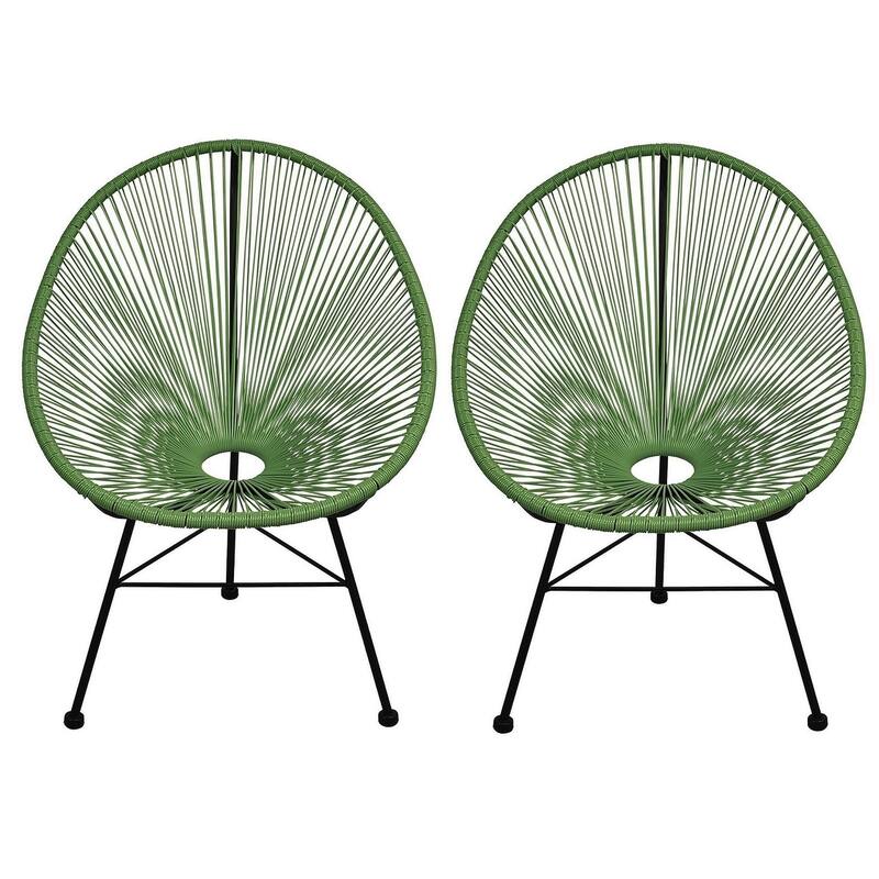 Acapulco Chair. Set of 2 - H34.5x W28.5x D32.75 - Green