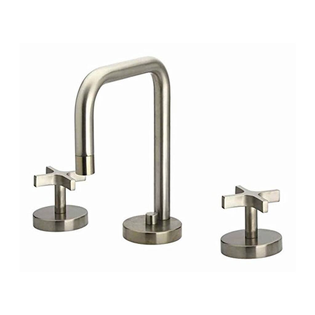 Metrohaus Lavatory Widespread Faucet with Swivel Spout and Pop Up Waste with Cross Handles - Polished Chrome