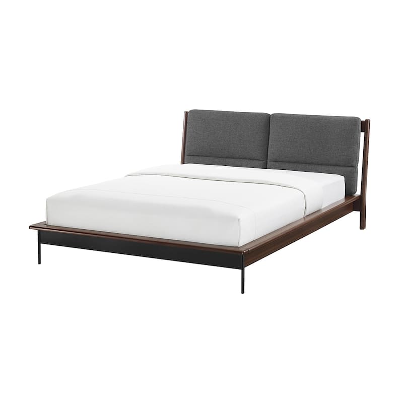 Landon King Platform Bed with Fabric, Crimson
