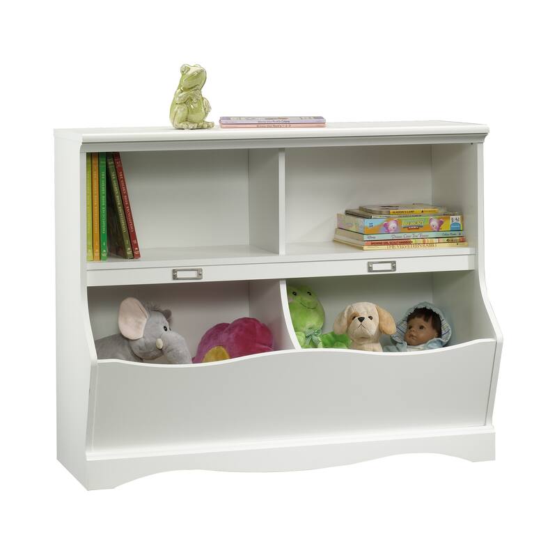 Wood Bookcase Footboard with Storage, White - 41.10" W x 14.49" D x 32.84" H