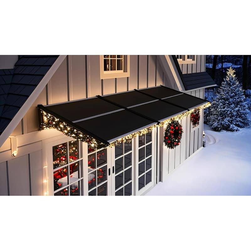 MCombo Window Awning Door Canopy Exterior 40'' x 80'', Polycarbonate Cover Front Door Outdoor Patio Awning Canopy