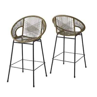 Christopher Knight Home - Ferrara Stylish and Durable Outdoor Wicker Barstools, Set of 2