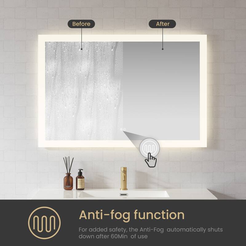 Beijing Rectangular Frameless LED Wall Bath Vanity Mirror