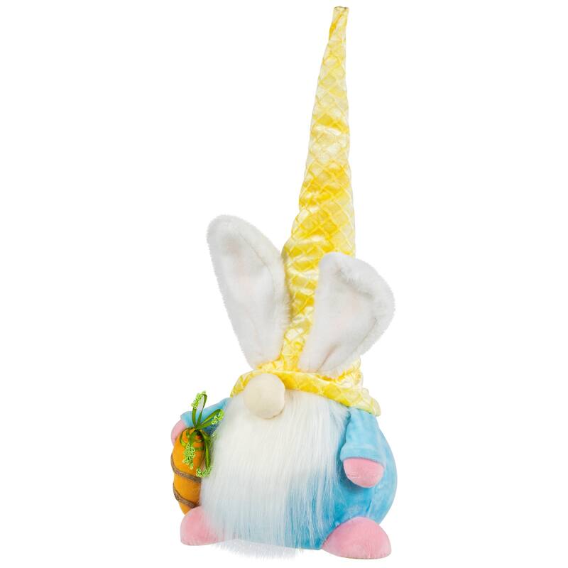 Gnome with Bunny Ears Easter Figure - 18.5" - Yellow and Blue