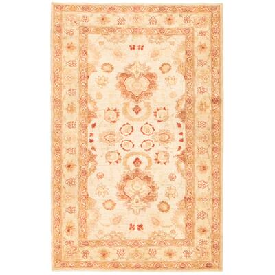 ECARPETGALLERY Hand-knotted Chobi Finest Cream Wool Rug - 4'1 x 6'4