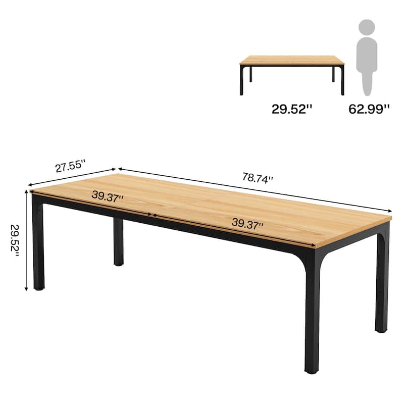 78.7-inch Long Kitchen Dining Table for 6-8
