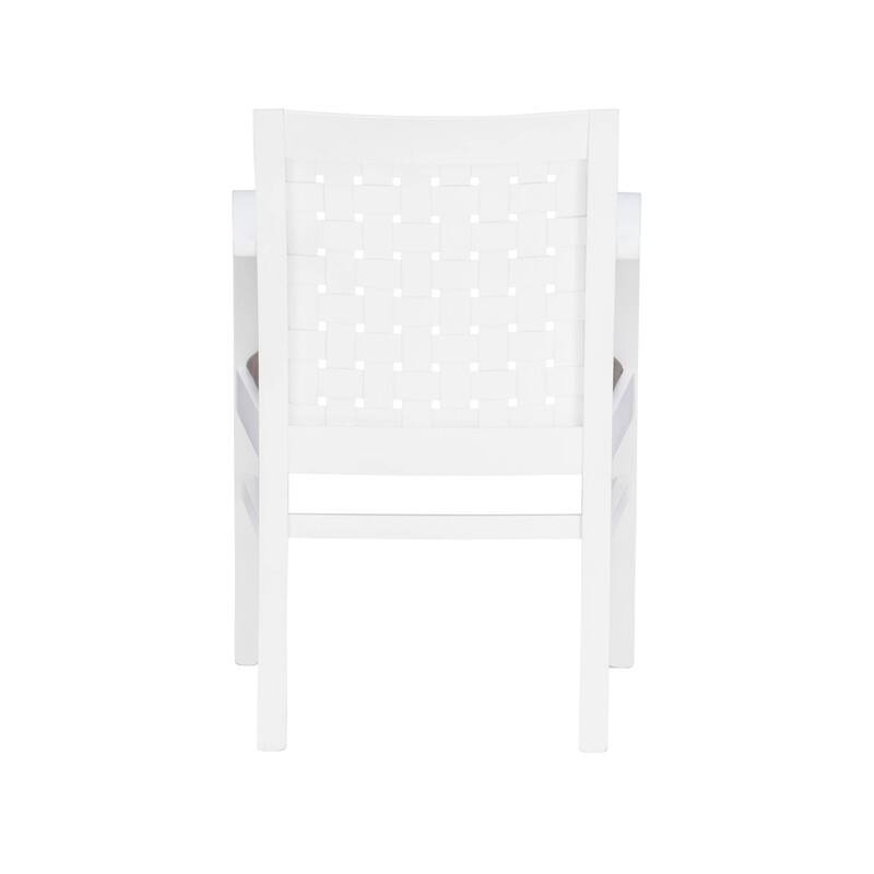 Linon Lanada Woven White Arm Chair