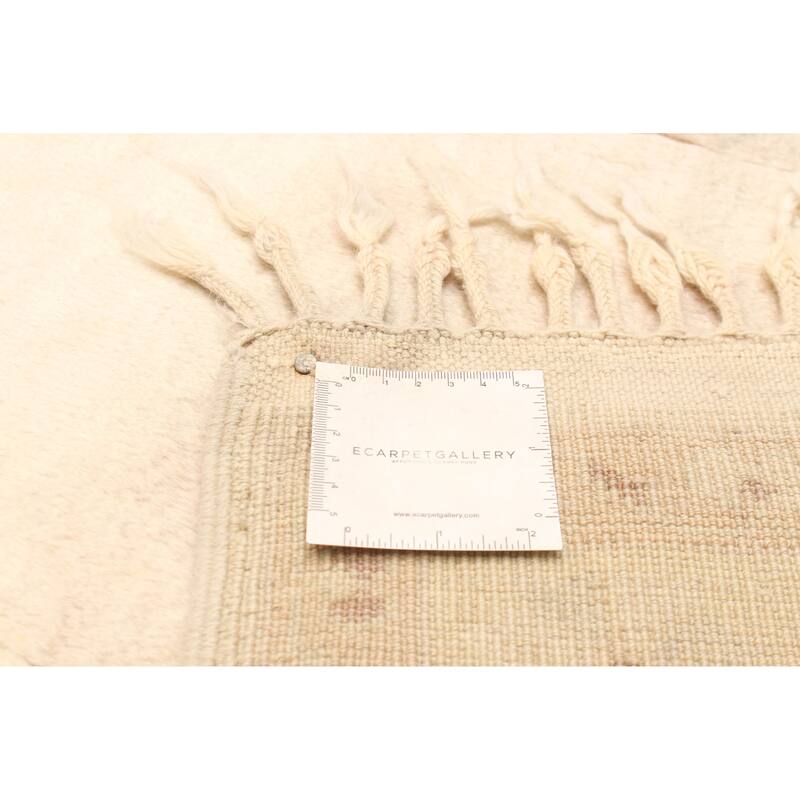 ECARPETGALLERY Hand-knotted Color Transition Cream Wool Rug - 2'7 x 8'10