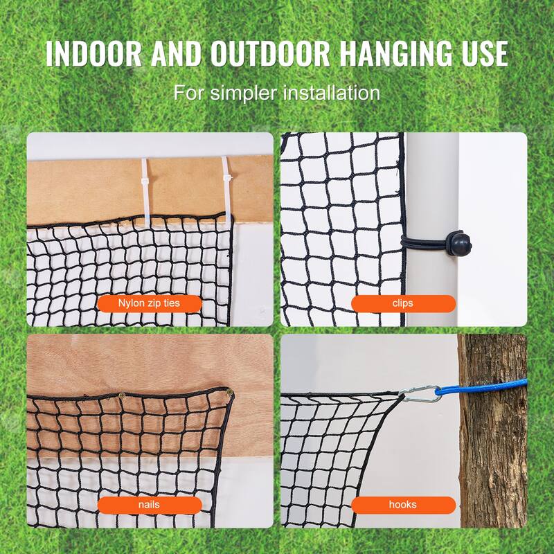 Golf Net Sports Netting Barrier for Backyard Driving Training Swing - Black 10X15 feet single net