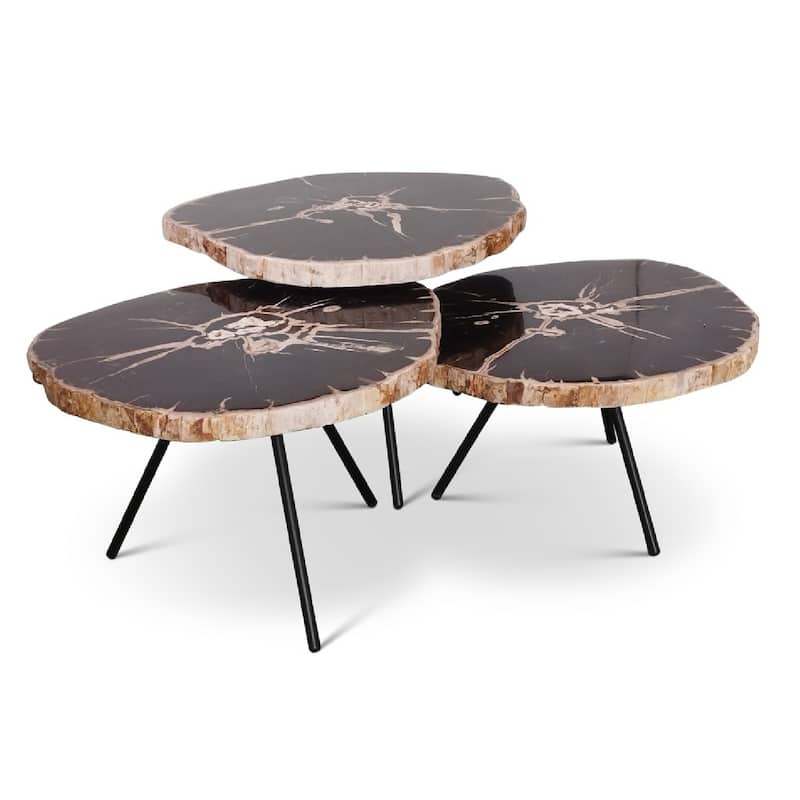 Relique - Jeno Nesting Coffee Tables - Set of 3 - Natural Dark