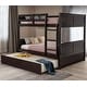 preview thumbnail 2 of 10, Elegant Full Over Full Bunk Bed, Twin Size Trundle with Removable Casters, Split into Two Separate Beds, Space-saving, Espresso