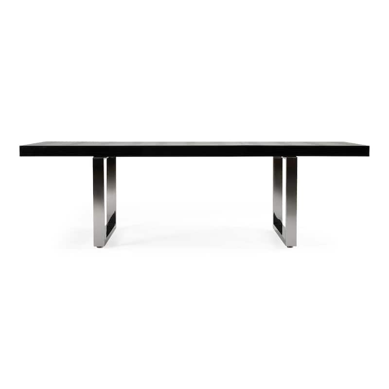 A&X Skyline Modern Black "Krocodile" Lacquer Extendable Dining Table