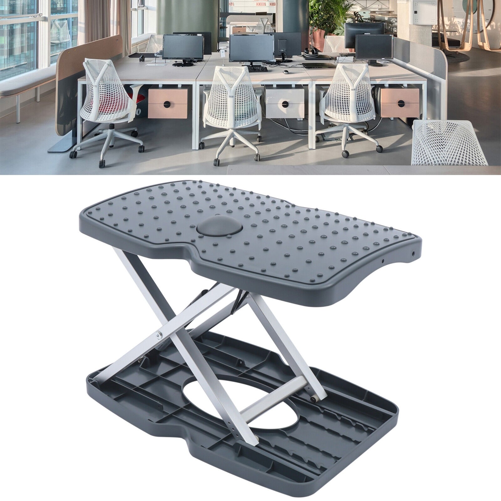 Adjustable Under Desk Footrest Office Footstool Bed Bath
