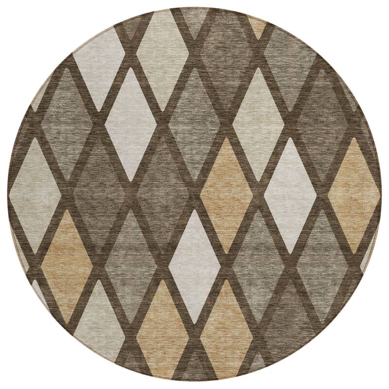Machine Washable Indoor/ Outdoor Chantille Diamond Prism Rug