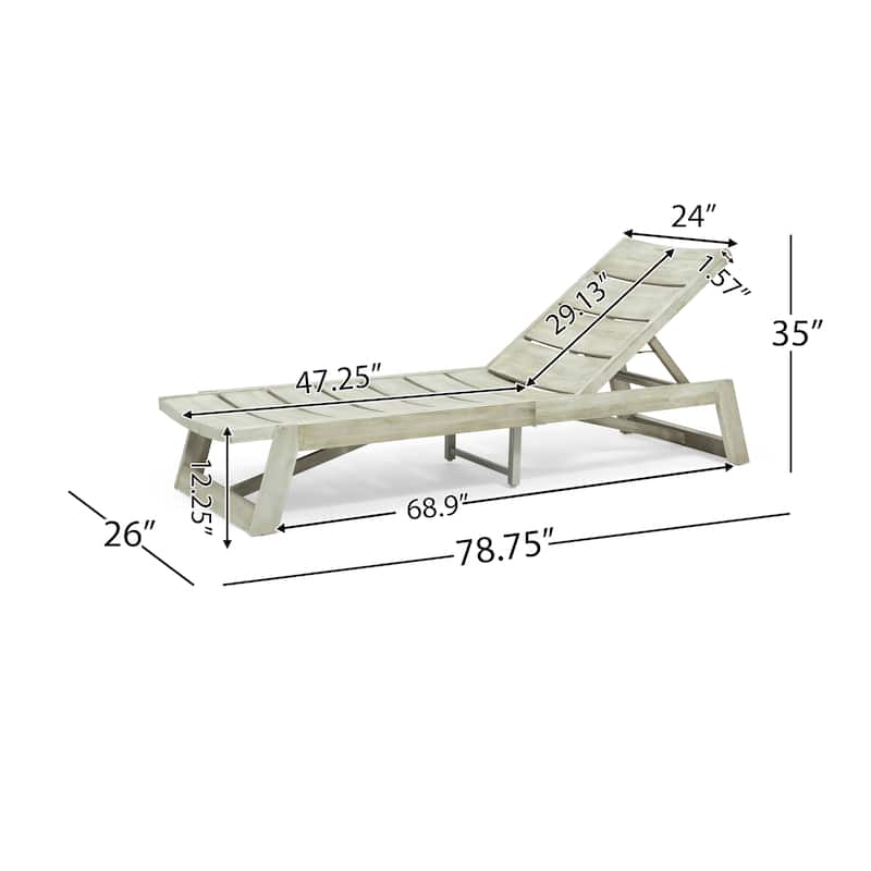 Maki Outdoor Acacia Wood Chaise Lounge and Cushion Set (Set of 2) by Christopher Knight Home