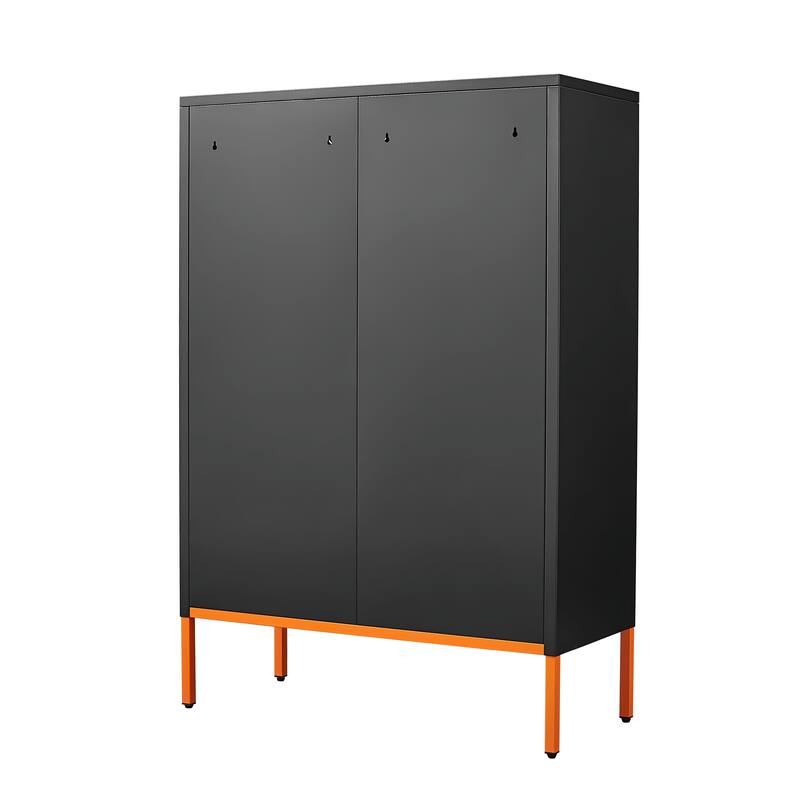 Adjustable Shoe Cabinet with Butterfly Doors - Space-Saving Design