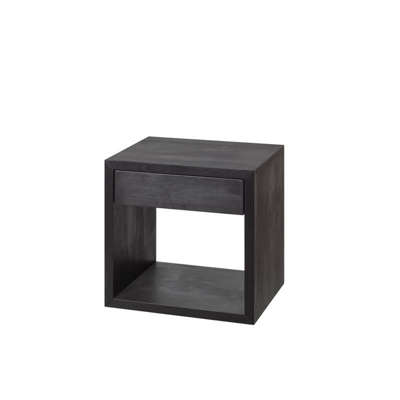 Scandinavian Solid Wood Floating Nightstand with a Drawer, Bedside Table