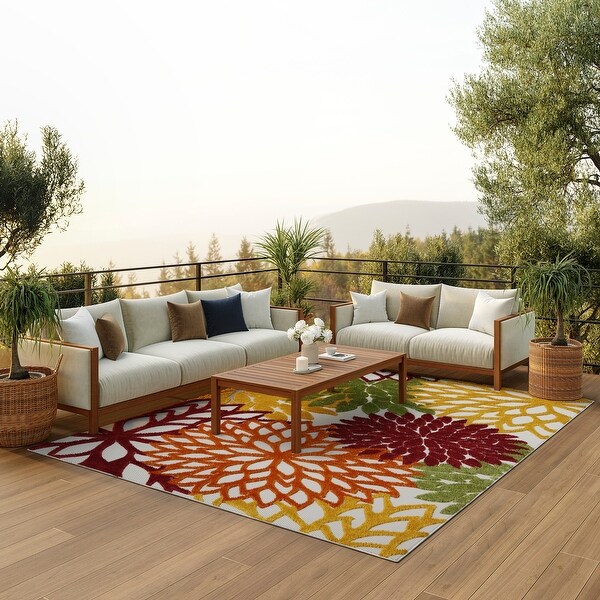 Nourison Aloha Floral Modern, Indoor/Outdoor Area Rug - Bed Bath