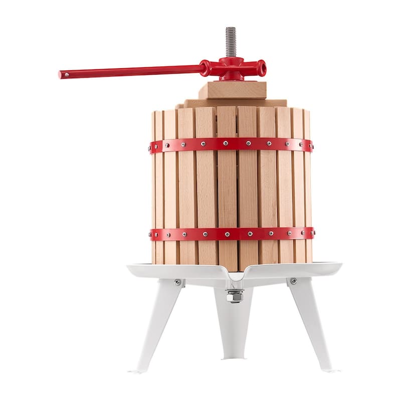 Natural Beech Wood Manual Fruit Wine Press for Fresh Juice Olive Oil and Cheese Extraction - 3.2 Gal/12L