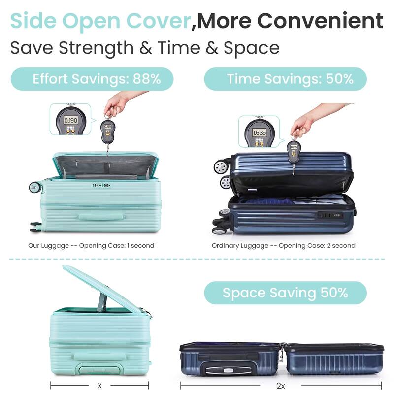 20/24/28 3-Piece Modern Expandable Luggage Sets, Hard-shell Luggage with Front Pocket and TSA Lock, for Boarding Travel