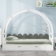 preview thumbnail 14 of 22, Twin Size Stretchable Vaulted Roof Bed, Children's Pine Wood Bed Frame with Three-Sided Guardrail, No Noise/Easy Assembly