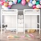 preview thumbnail 1 of 20, Double Twin Size Loft Beds With Wardrobes and Staircase for Home White