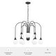 preview thumbnail 7 of 5, Hunter Valadon Matte Black with Cased White Glass 9-Light Chandelier - Dining, Living, Entry, Kitchen - Contemporary