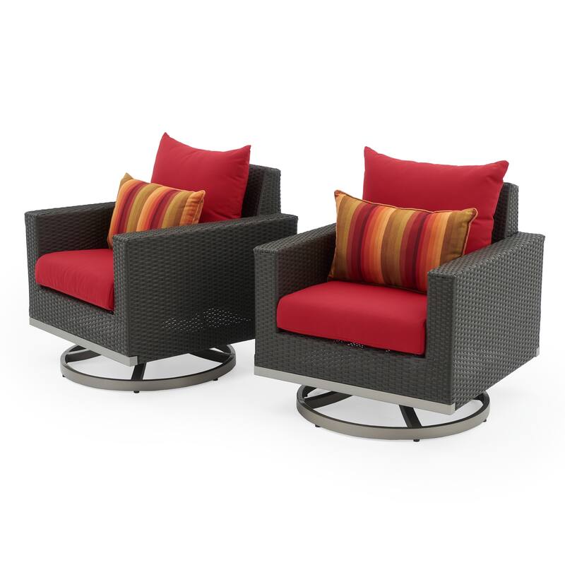 Milo Espresso 8 Piece Sunbrella Outdoor Patio Motion Seating Set
