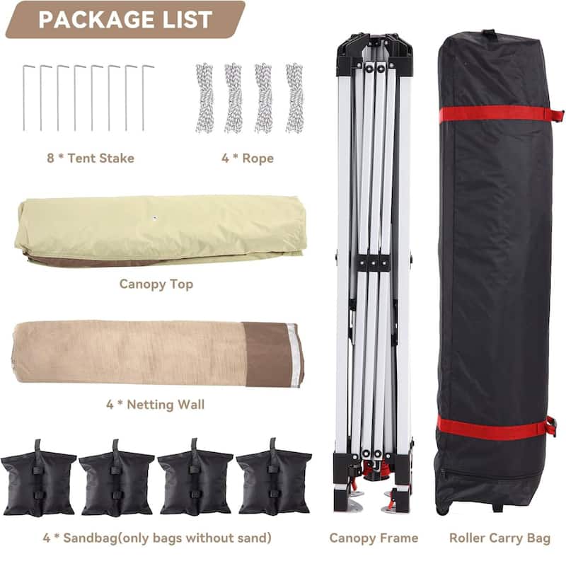 Modern Waterproof 12X12 Ft Instant Pop-Up Gazebo, All-Weather Canopy Tent for Patio, Garden, Backyard, Party - N/A