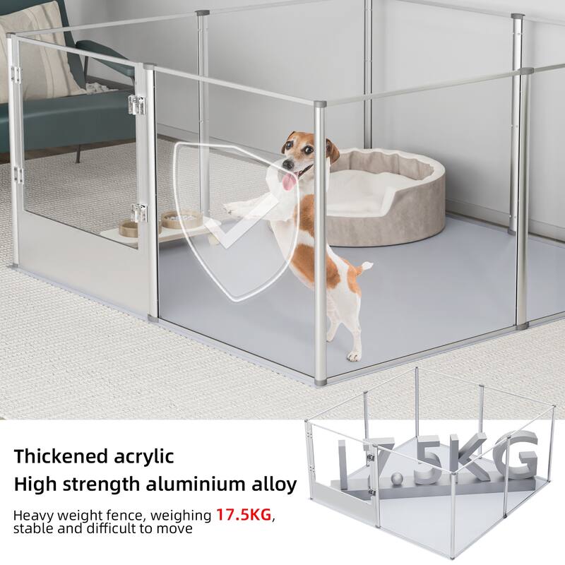 Acrylic Dog Playpen Fence Exercise Play Pen for Cats, Puppies, Rabbits
