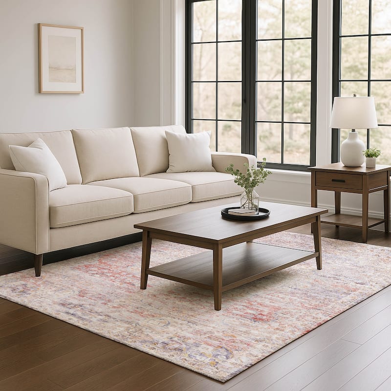 Premium Washable Super Soft Vintage Traditional Mayfield Rug - Terracotta - 9' x 12'