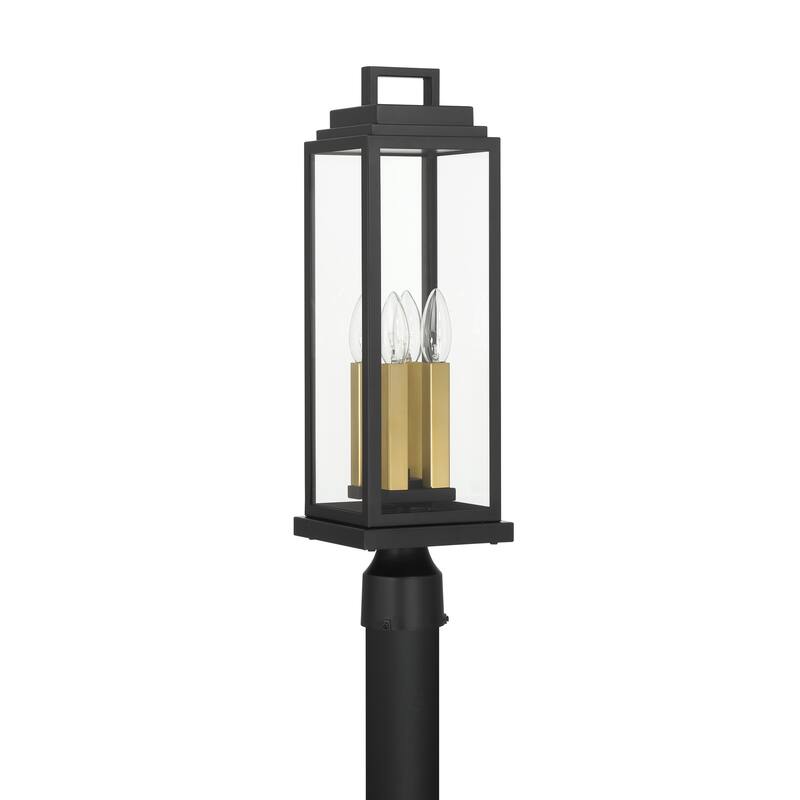 Aspen 4 Light Matte Black Outdoor Post - 6.5"W x 22"H x 6.5"D