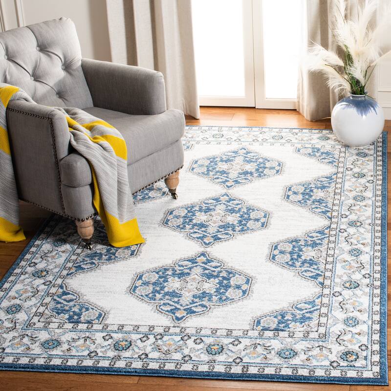 SAFAVIEH Liberty Shelvie Oriental Medallion Rug - 5'3" x 7'7" - Dark Blue/Ivory