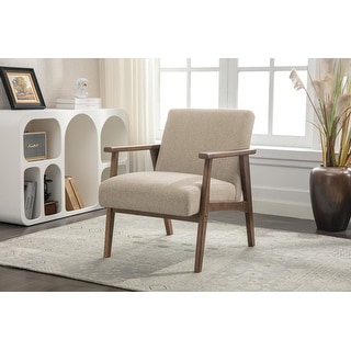 アパルトモン ラクーンファー付きカナディアン Porthos Home Laleh Fabric Accent Chair with Rubberwood Legs