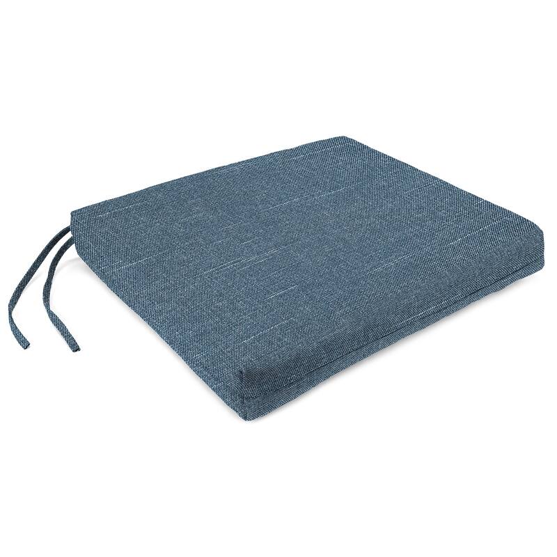 19" x 17" Outdoor Seat Cushion with Ties - 17'' L x 19'' W x 2'' H - Tory Denim
