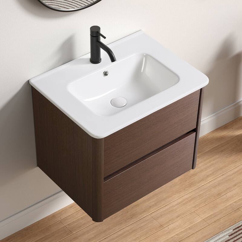 Wall Mounted Floating Single Bathroom Vanity, Without Sink