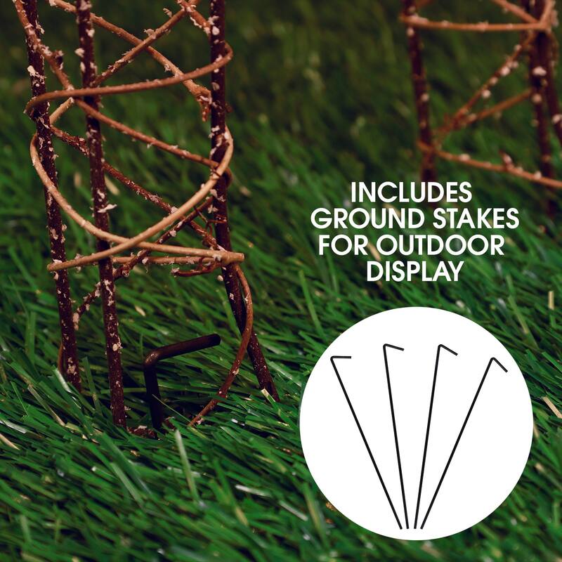 Alpine Corporation Standing Rattan Reindeer Decoration with White Halogen Lights